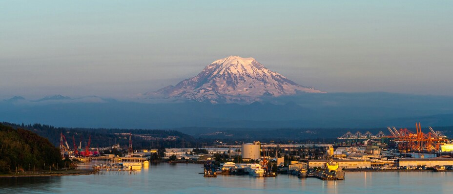 Mount Rainier Viewed from Tacoma Waterfront