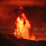 Eruption of Mount Etna Lighting the Night Sky, Monte Etna