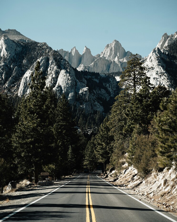 Mount Whitney Seen from Whitney Portal Road, California