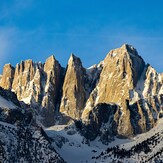Snow-Covered Summit of Mount Whitney in Morning Light