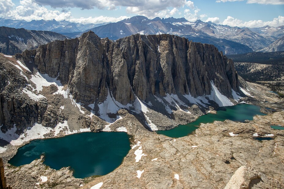 Aerial View of Mount Whitney’s East Face and Alpine Lakes