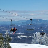 Chairlift Overlooking the Green Mountains from Ludlow Mountain
