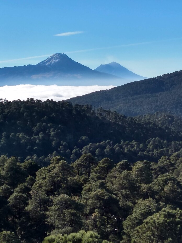 Izta & Popo view from Tlaloc, Mount Tlaloc
