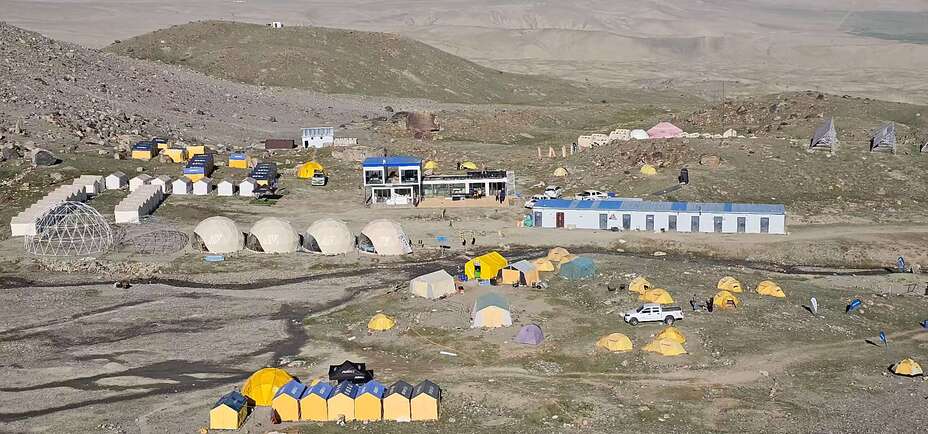 Muztagh Ata BC from the way to C1