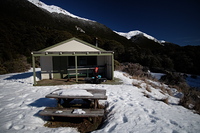 Trilobite Hut on an exceptioally cold morning photo