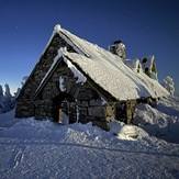 Vista House in moonlight, Mt Spokane