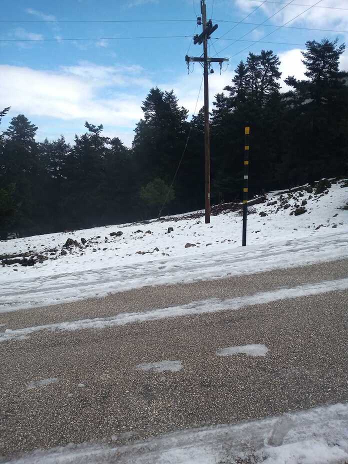 Mount Ainos in the snow 