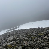 Snow at summit and poor visibility, Ben Nevis