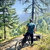 Descending from Montchavin, La Plagne Bike Park