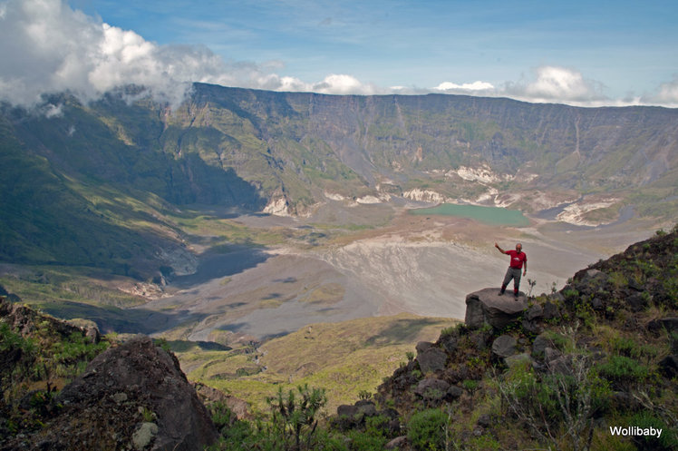 down to the crater base of Tambora