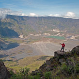 down to the crater base of Tambora
