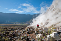 steam fumarole at the ground of Tambora, at 1.450m photo