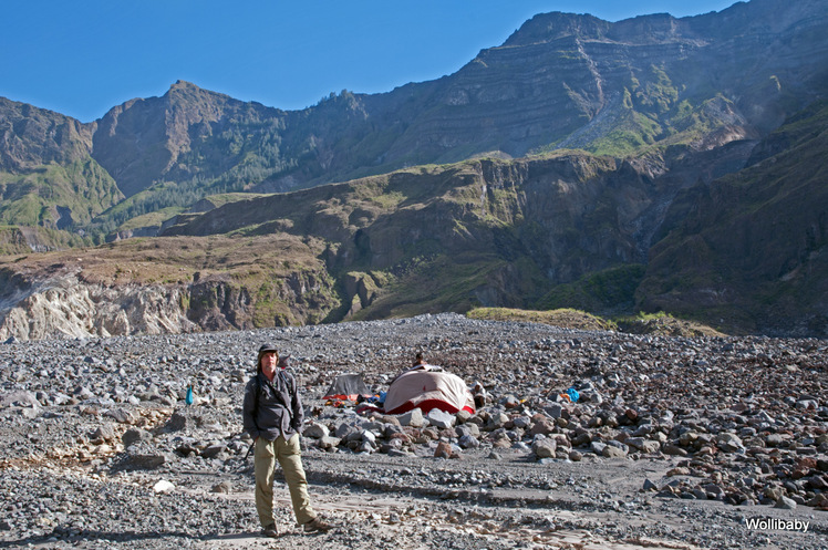 campsite on the crater ground, at 1.450m, below the western wall, Tambora