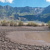 end of a creek on the crater base, Tambora