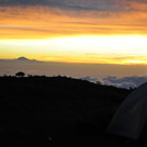 sunrise at the crater rim, with Rinjani in the west
