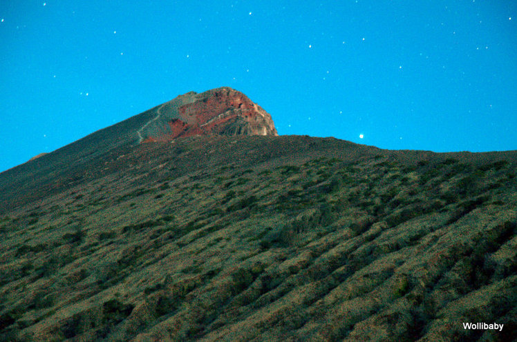 the peak after sunset, Mount Rinjani