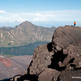 "gunung baru", the new volcanoe within the old caldera of Rinjani, Mount Rinjani