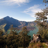 panorama view of Rinjani, from the western rim, Mount Rinjani