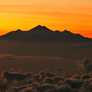 Rinjani at a distance of 106 km to the east,  before sunrise