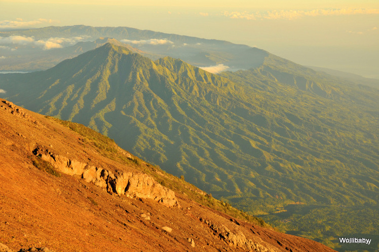 the Batur caldera, west of Agung, Mount Agung