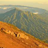 the Batur caldera, west of Agung, Mount Agung