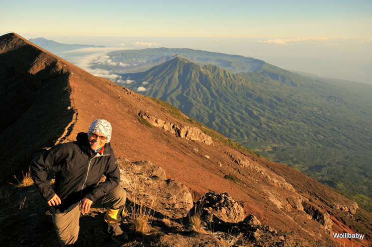 view to the Batur caldera, Mount Agung