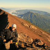 view to the Batur caldera, Mount Agung