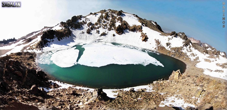 Half  frozen  lake, سبلان